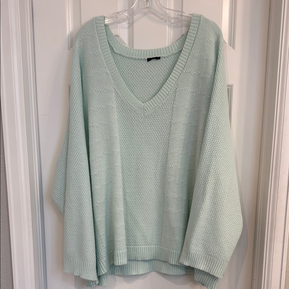 Mint Green V-Neck Sweater